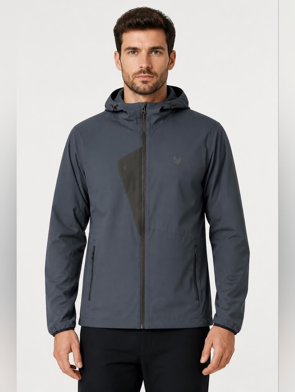 Spyder Large Men's Hooded Softshell Jacket Navy Blue Charcoal